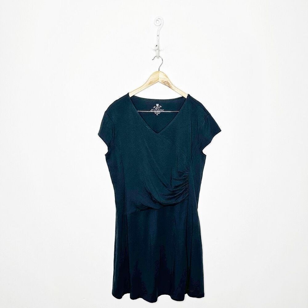 KUHL Verona Ruched Dress Black Cool max stretch comfort womens size XL